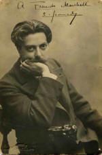 Retrato de Enric Granados con una dedicatoria a su alumno Franck Marshall