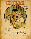 Apelles Mestres: Illustraci de la partitura Idylle de Jeanne Fourgous.