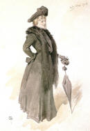 Laura, esposa d'Apelles, en un dibux aquarellat pel propi Apelles Mestres