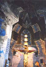 Jujol: Vistabella Iglesia Sagrat Cor Arcos altar