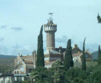 Reus: Institut Pere Mata de Llus Domnech i Montaner  Una vista d'alguns pavellons i la torre