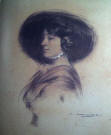 Retrato de Marguerite Laborde - Andrée Bearn - 2a esposa de A. de Riquer obra de Ramon Casas