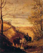 Riquer: Pintura "Paisaje de la Segarra" 1876 óleo
