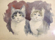 Apel·les Mestres: Monsieur et Madame, parella de gats que convivien a casa seva.